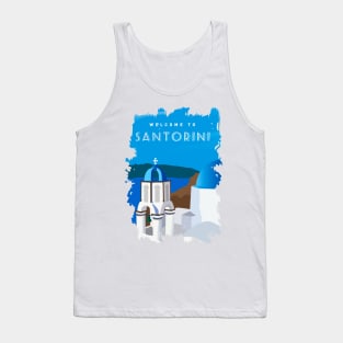 Santorini, Greece - retro travel poster Tank Top